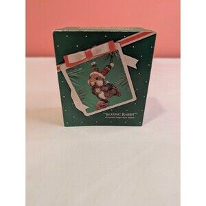 Vintage Hallmark Keepsake Christmas Ornament Skating Rabbit 1983